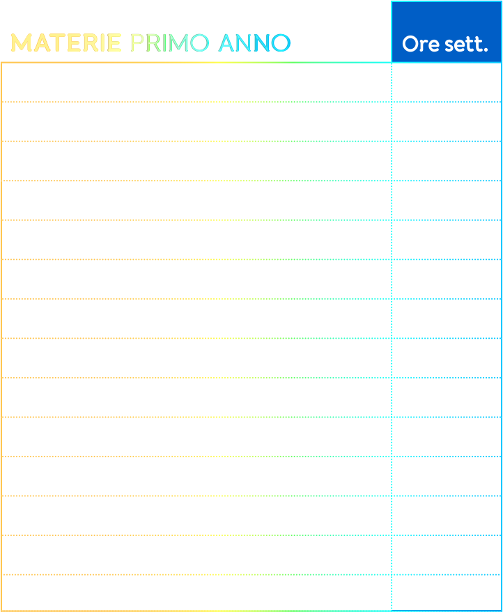 Dettaglio ore primo anno SFP Canossiana Verona